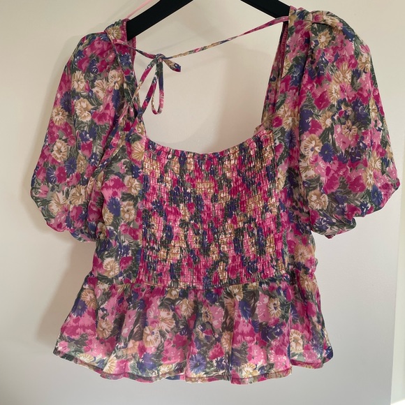 ASTR The Label Women's Pink and Purple Floral Blouse size LargeNWOT - Picture 8 of 10